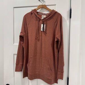 Ampersand Avenue SideSlit Hoodie - Burnt Sienna large NWT